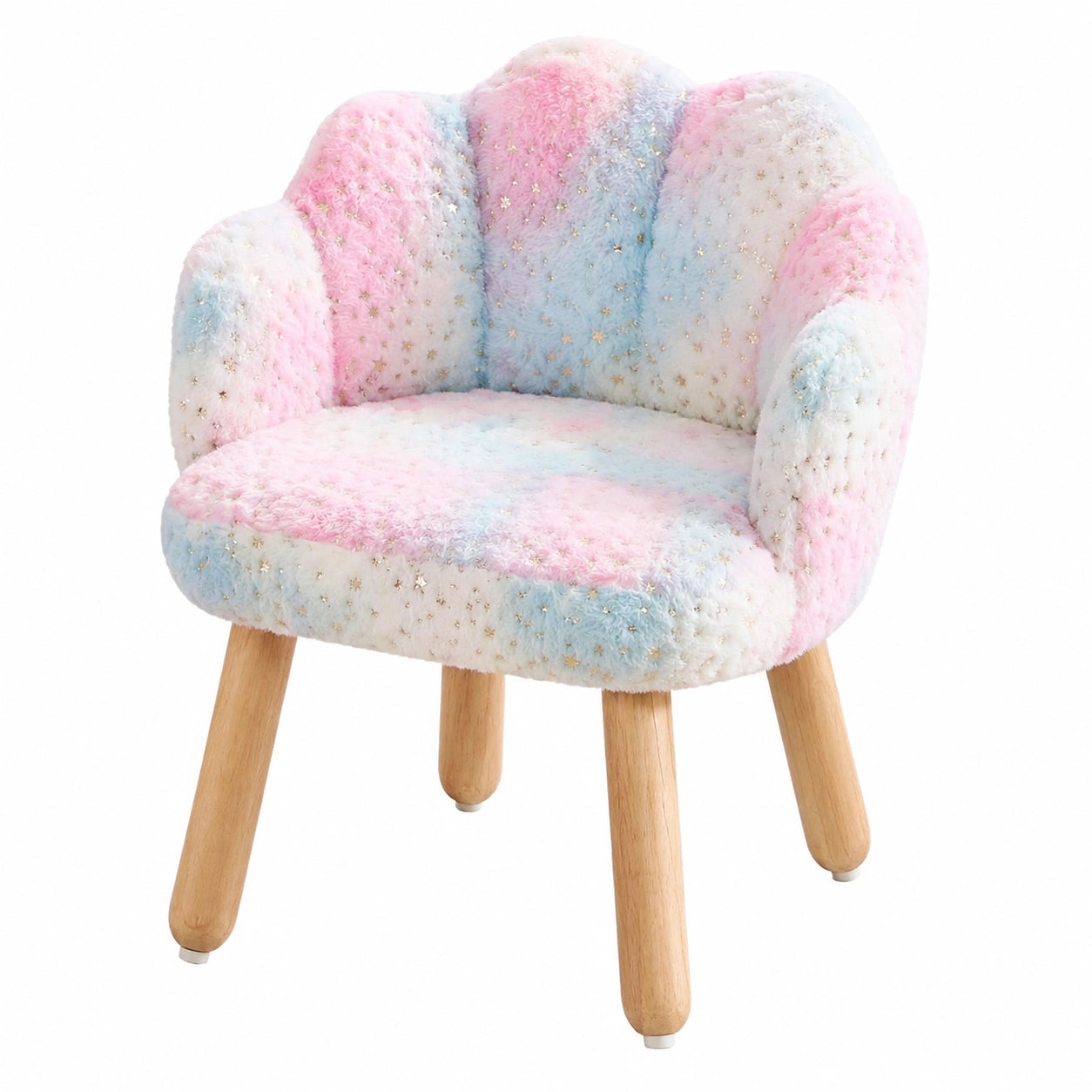 chaise-enfant-en-fausse-fourrure-avec-dossier-petale-et-pieds-en-bois-qqdfvv1755wp