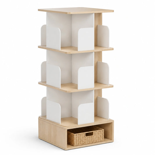 bibliotheque-rotative-a-4-niveaux-avec-compartiments-ouverts-360-pivotante-blanc-pehmbt1647ks